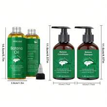 Batana Oil Shampoo & Conditioner Set - Solid Batana Oil That Quickly Smoothes Frizz And Improves Dry Split Ends, Perfect For Dry Hair Care (You Get Batana Oil + Batana Shampoo + Batana Conditioner) - Green - View 11