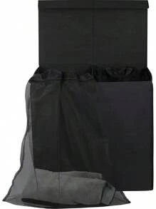 SimpleHouseware Double Laundry Hamper With Lid And Removable Laundry Bags, Black