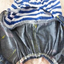 Fashionable Spring/Autumn Multi-Color Striped Pet Dog 4-Leg Casual Denim Jumpsuit