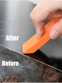 Stainless Steel Scratch Limescale Eraser,Magical Eraser Stainless Steel Stain Limescale Remover, Rubber Rust Cleaning Eraser For Knives & Pans Kitchen, Bathroom, Household (Orange) Perfect For Cleaning And Removing Water Stains And Rust From Appliances And Kitchenware