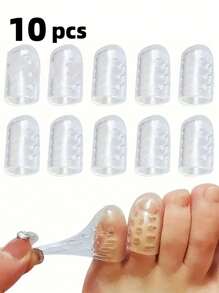 10pcs Transparent Anti-Slip Foot Protection Insoles, Silicone Breathable Soft Forefoot Pads For Casual Shoes, Women Shoes, Men Sneakers, Winter Shoes