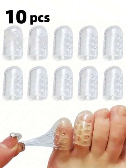 10pcs Transparent Anti-Slip Foot Protection Insoles, Silicone Breathable Soft Forefoot Pads For Casual Shoes, Women Shoes, Men Sneakers, Winter Shoes