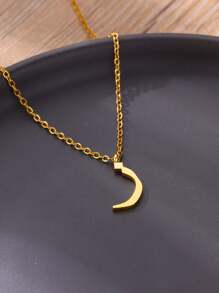 1 pieza Collar con colgante de letra árabe de moda para mujeres y hombres, color dorado, de acero inoxidable, joyería islámica para el cuello