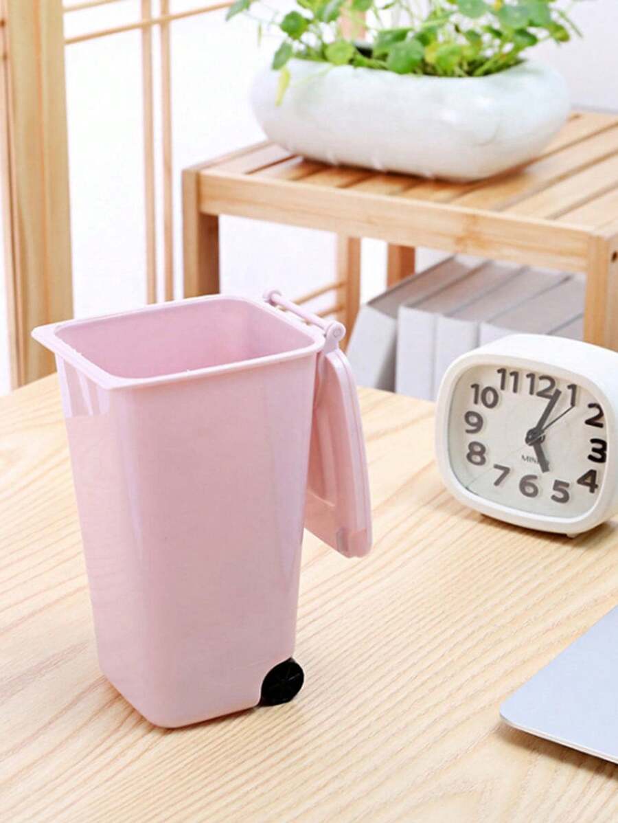 1 Miếng Màu thuần Thùng rác , Màu hồng Mini Thùng rác Đối với Bàn - Hồng - Xem 1