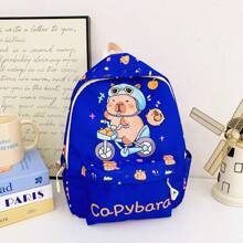 Cute Capybara Print Backpack, Unisex Kids/Children Small Bookbag, Versatile Kindergarten School Bag - A - View 7