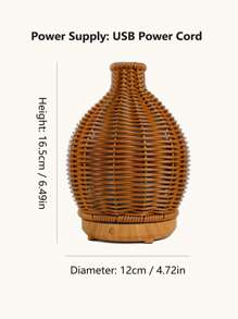 ellestfun 1pc USB 5V 80ml PP Simulation Rattan Weaving Process Ultrasonic Aromatherapy Humidifier, Suitable For Small Room Aromatherapy Humidification