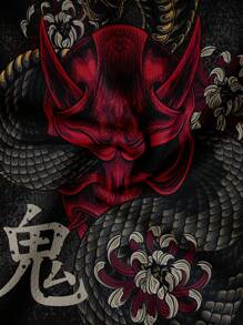 Camiseta de manga corta con estampado gráfico de hombro caído y estilo elegante para hombres - Multicolor - Ver 3