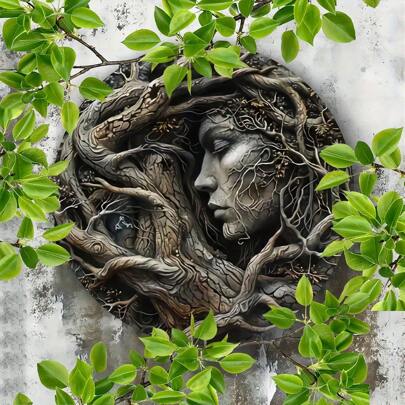 Bohemian Tree Spirit Wooden Sign - 9x9 Inch Wall Hanging Decorative Plaque For Home, Cafe, Garage, Porch, Farmhouse - Multipurpose Boho Style Wood Art, No Electricity Needed, Ideal Gift Gifts Birthday Graduation