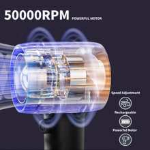 OCTAVO Electric Compressed Air Duster For Computers, 50000RPM Powerful Air Duster For PC/Keyboard/Car/Electronics, Infinitely Adjustable Speed, Portable Rechargeable Cordless Dust Blower - 10000mAh - View 6