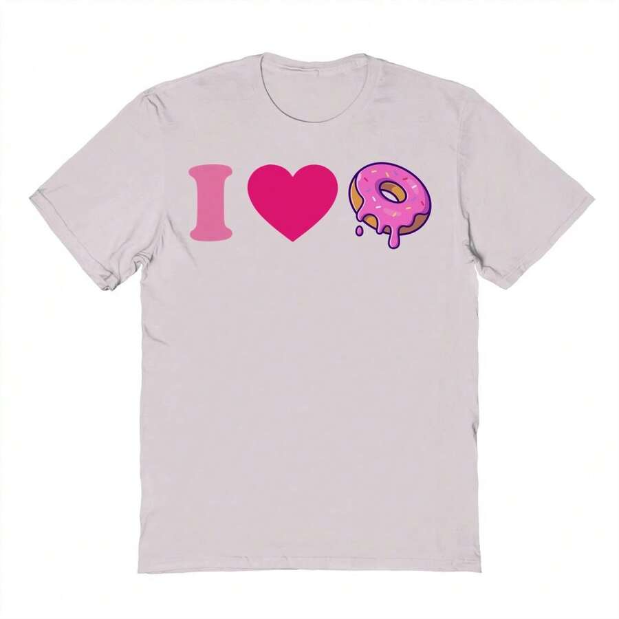 Camiseta de algodón unisex con gráfico "Nearly There I Heart Donut"