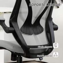HOMCOM Cadeira de escritório giratória de malha HOMCOM com braços dobráveis de altura ajustável e função de inclinação Cadeira de estudo com carga de 120 kg rosa
