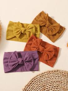 bilicaca 10/30pcs Thickened Super Soft & Stretchy Baby Headbands, Warm, Moisture-Wicking, Supportive For Baby Growth, Random Colors - Multicolor - View 2