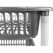 STARLEY - Plastic PLFT Model Vegetable Cart With 3 Levels And Wheels, Stackable Baskets For Storing Objects, Fruits, Vegetables, Kitchen, Bathroom (61 X 40 X 30 Cm) - 灰色 - 查看 4