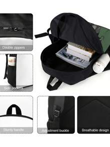 Customized 17-Inch Guitar Graphic Backpack For Boy, Fashion Outdoor Travel Bag, Perfect For Students And Music Enthusiasts