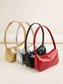 1 pieza Bolso Baguette bandolera de color brillante para niñas, bolso de axila, adecuado para uso diario, mejor opción de regalo