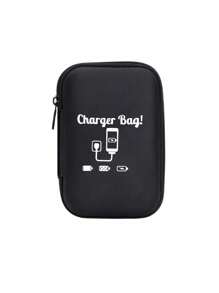 Túi đựng đồ mini di động, túi đựng cáp sạc điện thoại có họa tiết cáp sạc, hộp đựng kiểu ví có khóa kéo, hộp đựng phụ kiện kỹ thuật số, hộp đựng tai nghe không dây/Bluetooth, thích hợp cho công việc, du lịch, trường học, đại học, văn phòng và các dịp khác, có 4 kiểu dáng, lý tưởng làm quà tặng sinh nhật, tiệc tùng và kỷ niệm. - màu đen - Xem 11