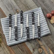 Cuchillo clásico de triple remache, 20.3 cm, negro, juego de cuchillos para carne de 6 piezas, negro, 1 - cuchillo de chef 8" - Ver 8