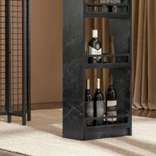 SoBuy FWT100-SCH，厨房早餐吧台餐桌咖啡吧台带 3 个侧架，宽 120 * 深 50 * 高 105cm - 黑色 - 查看 5