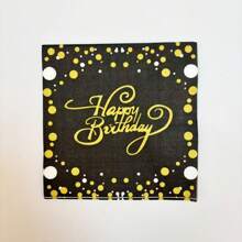 Set de 10 piezas de suministros para fiesta de cumpleaños en negro y dorado, juego de vajilla desechable dorada para fiesta de cumpleaños, platos, vasos, servilletas y mantelería de papel negro y dorado para decoración de fiesta de cumpleaños de hombres y mujeres