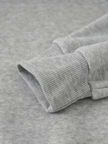 Hombres Capucha con estampado de letra & astronauta con bolsillo de canguro con cordón - Albaricoque - Ver 9