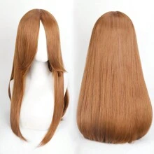 40英寸短款合成假发，带刘海，男女通用，适合男士佩戴，层次感直发，无胶耐热纤维，高密度，外观自然