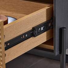SoBuy Sideboard Chest Of Drawers Made Of Wood And Metal Black-Natural - Black - View 9