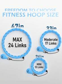 JLoibao Weighted Circle With 24 Links For Adults Weight Loss, Fitness Hoop Plus Size, For Women Smart Exercise Equipment - Blue - View 2