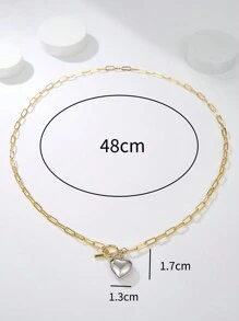 THINTIME 1 pieza Collar con colgante con forma de clip de papel con diseño de corazón de moda, adecuado para uso diario de mujeres/hombres, regalo romántico para el Día de San Valentín