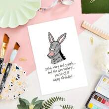 1pc Special Celebration Donkey Card With Envelope, Premium Paper Greeting Card For Family, Friends, Son, Daughter, Girlfriend, Classmate - All Occasions, Lovely Wishes
