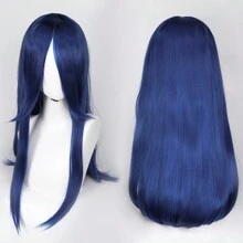 40英寸短款合成假发，带刘海，男女通用，适合男士佩戴，层次感直发，无胶耐热纤维，高密度，外观自然