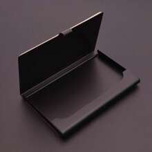 Customizable Metal Black Walnut Business Card Holder, Engraved Logo, Corporate Gift, Meeting & Promotion