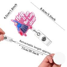 1pc Cute Badge Reel Retractable, Belt Clip Acrylic Bling Name Badge Holder For Nurse, Worker, Doctor, RN, LPN, CNA, Student