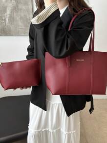 Mini Portable Crocodile Embossed Print Shoulder Handbag With Inner Pocket, Suitable For Women, Young Professionals, Office Workers, Also Suitable As Business/Commute/Work/Office, Holiday/Vacation Gift For Ladies, Female, Teachers - Red - View 2