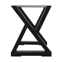 Set Of 2 Heavy Duty Metal Table Legs, Industrial Rustic DIY Furniture Table Legs Coffee Table Legs For DIY Table Desk Breakfast Bar Stand Bench, 441lbs Max Load  (H40 X W32cm - X-Shape) - Black - View 5