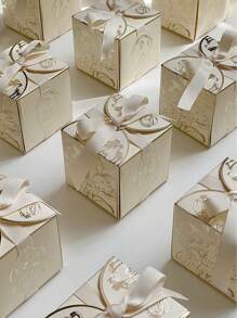 10pcs/Pack Luxury Golden Foil Boxes, Party Favors Gifts Wedding Decorations