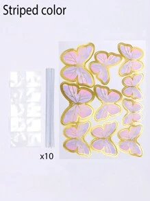 Set de 3 tarjetas con mariposas con borde dorado, apropiadas para decoraciones de boda y fiesta de cumpleaños, decoración de pasteles, decoración de mesa de postres