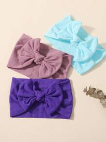 bilicaca 10/30pcs Thickened Super Soft & Stretchy Baby Headbands, Warm, Moisture-Wicking, Supportive For Baby Growth, Random Colors - Multicolor - View 4