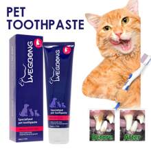 One Bottle Of Pet Toothpaste For Dogs And Cats, Fresh Breath, Tartar Cleaning For Cats And Cats, Edible Oral Care Toothpaste, Plant Extract