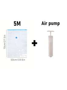 6 pièces Sacs de compression sous vide transparents avec pompe à main, organisateurs de voyage en plastique portatifs économisant de l'espace, sacs de rangement de vêtements hermétiques de grande capacité pour la maison, sacs de compression de bagages étanches, anti-mites anti-moisissure