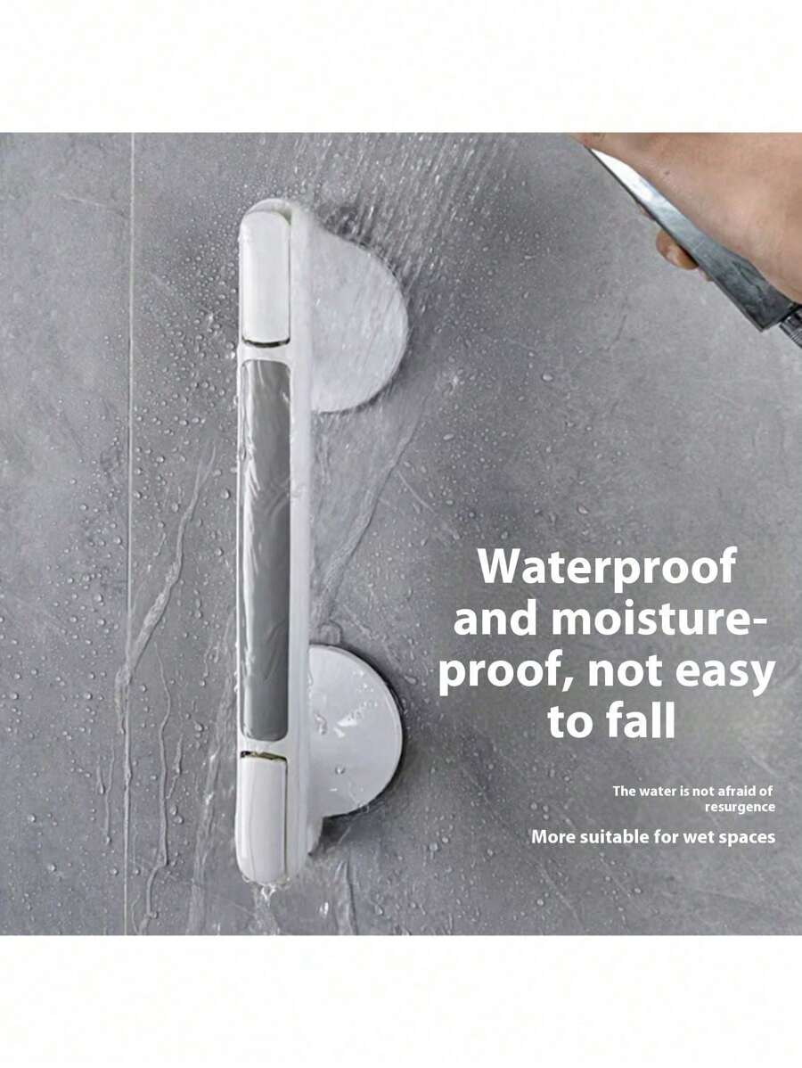1 pieza Barra de agarre para baño para la seguridad de los ancianos, barandilla antideslizante para inodoro, manija de succión para puerta de baño, sin taladro