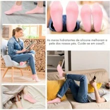 Pair Of Silicone Exfoliating Moisturizing Feet Socks Anti Crack Dead Skin Remover Exfoliation Care - Màu Hồng baby - Xem 6
