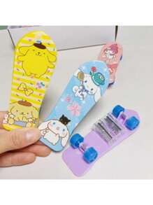 Sanrio 1PC Hello Kitty Scooter Pen Shaper Pudding Dog Double Hole Pencil Sharpener Children's Pencil Sharpener, Birthday Gift, For Students, Easy To Carry
