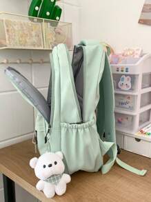 Baila Morena Unisex School Backpack Fabric Multiple Compartments Large Capacity Adjustable Strap Multi-Pockets Internal Compartment - màu đen - Xem 6