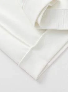 Balabala 男孩寬鬆運動衫，長袖休閒春季上衣 - 本白 - 查看 6