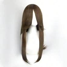 40英寸短款合成假发，带刘海，男女通用，适合男士佩戴，层次感直发，无胶耐热纤维，高密度，外观自然