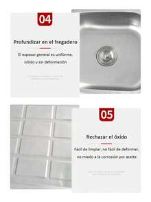 Fregadero Industrial De Acero Inoxidable Grifo Para Cocina - Plateado - Ver 6