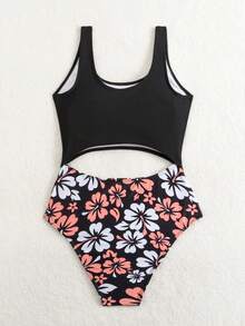 Summer New Women Printed One-Piece Sexy Backless Swimsuit, Vacation Outfits - Multicolor - View 5