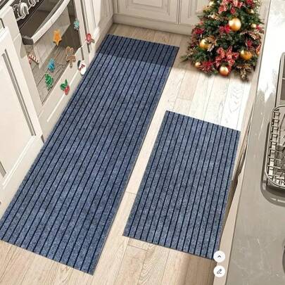 Tappeto assorbente ad alta capacità, a righe, resistente all'olio, per cucina, zerbino per uso domestico, interno ed esterno, antiscivolo, resistente allo sporco, ritagliabile