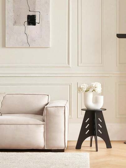 SoBuy HFBT01-K-SCH, Round Side Table Coffee Table Sofa Side Table Bedside Table Nightstand In Mortise And Tenon Structure, H48.5 X Φ30.5cm, Black