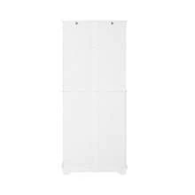SoBuy Armário de cozinha FSB76-W com portas de vidro, armário alto, armário de arrumação, armário de casa de banho com 6 compartimentos e 2 gavetas, buffet, branco, aprox. 75x175x40cm (LxAxP). - Branco - Ver 5